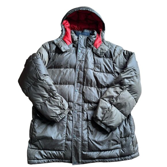 Vtg Eddie Bauer‎ 90s Men’s Goose Down Ridgeline Puffer Jacket Hood Parka L - Picture 1 of 10